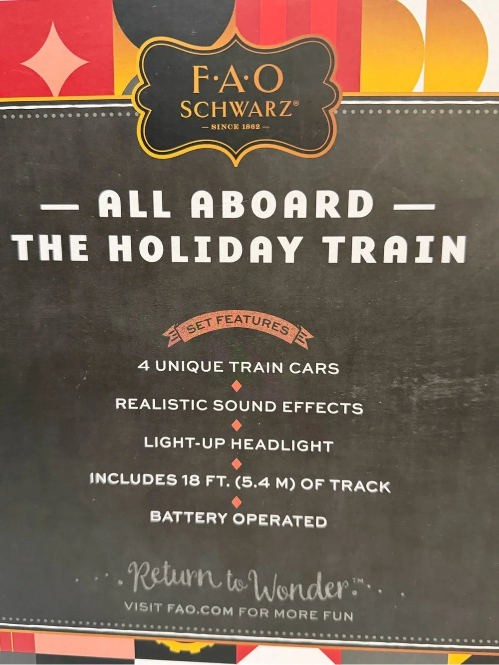 FAO Schwarz Red & Gold Holiday Train Playset